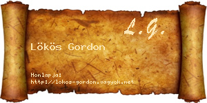 Lökös Gordon névjegykártya